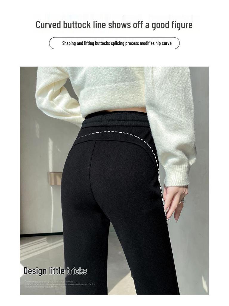 Women's High-Waisted Micro-Flared Slim-Fit Wide-Leg Pants