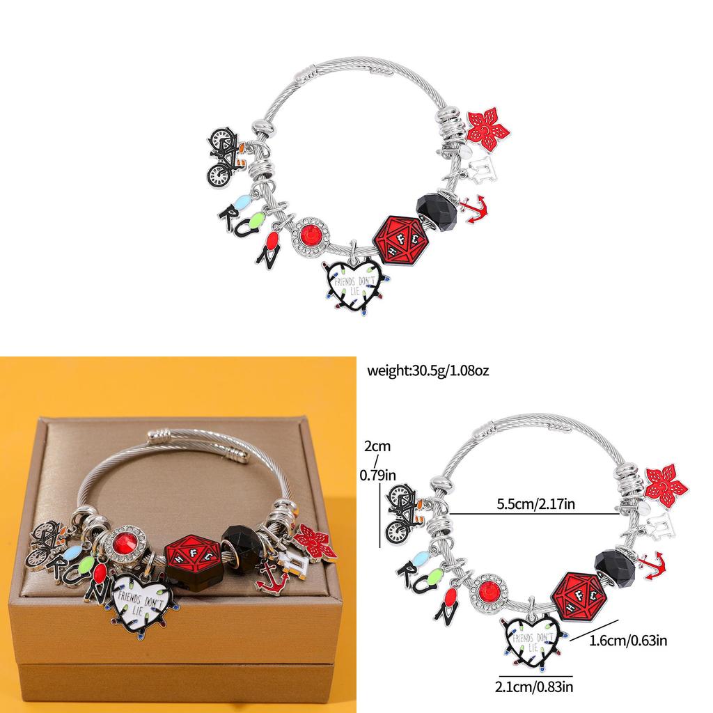 Stranger Things Cartoon Character Bracelet With Electroplated Zinc Alloy For Gift Giving In Spring 2026