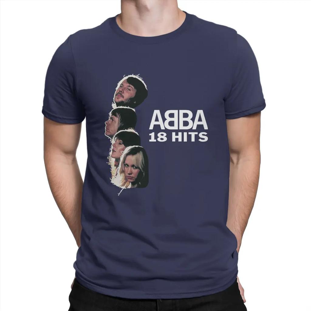 18 hits Man's TShirt A-ABBA Band O Neck Short Sleeve 100% Cotton T Shirt Funny Top Quality Gift Idea