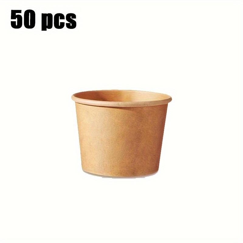 

50 шт. Крафт-бумажные стаканчики для мороженого Маленькие стаканчики для мороженого для вечеринок Одноразовые бумажные стаканчики Десертные закуски Контейнеры для фруктового йогурта для вечеринок Пикники 50pcs