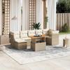 VidaXL Garden Lounge Set with Cushions 8 Pcs, Patio Sofas, Patio Furniture Set, Outdoor Furniture, Beige 3270946