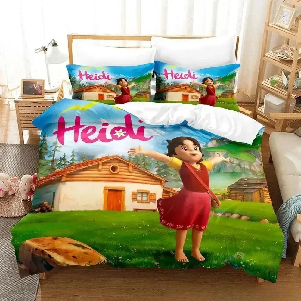 

Heidi The Girl From The Alps Bedding Set Single Twin Full Queen King Size Bed Set Adult Kid Bedroom Duvet cover Sets 3D Anime 180*220cm 3pcs