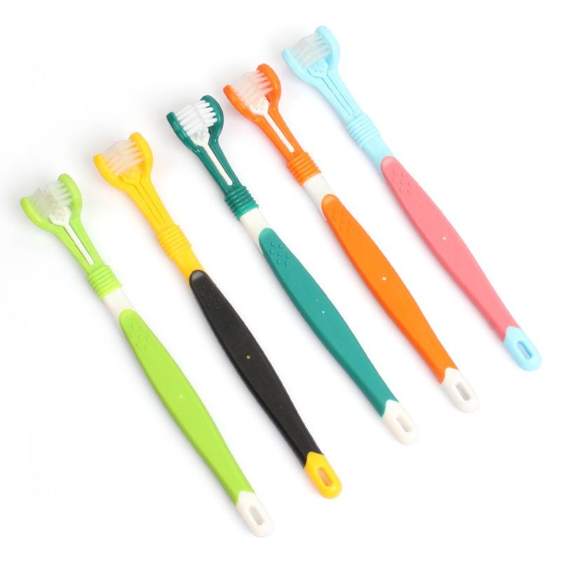 Cat Toothbrush, Three-headed and Three-sided Toothbrush, Dog Toothbrush, Pet Supplies, Pet Toothbrush, Oral Cleaning Dog Toothbrush