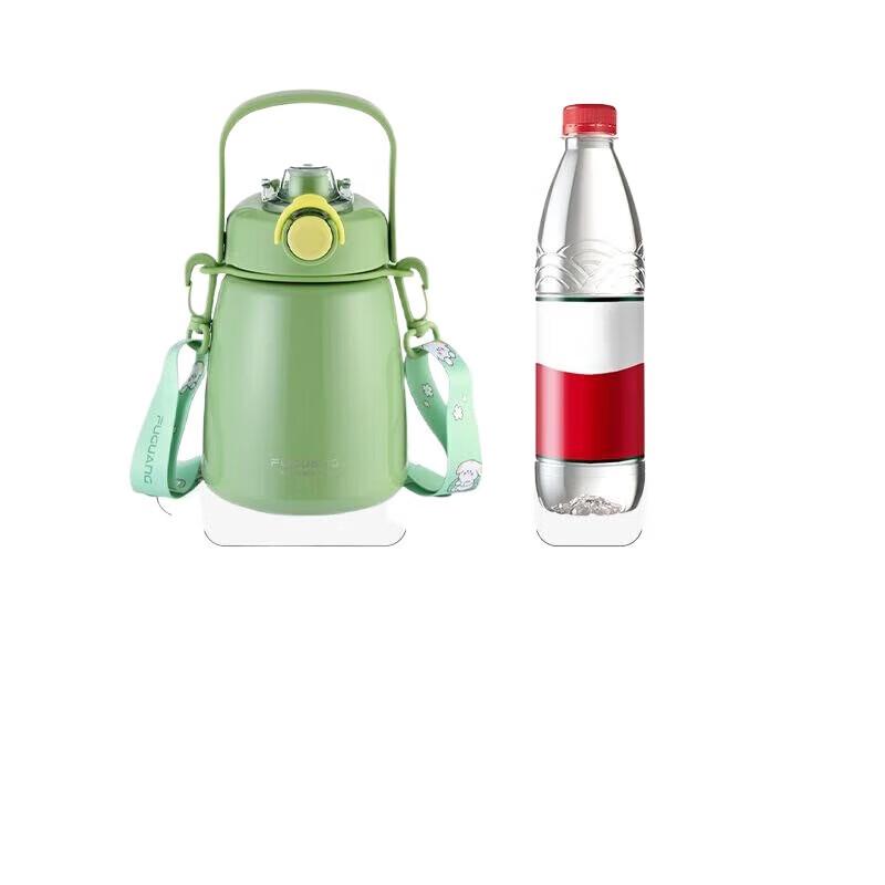Fuguang 1000ml 316L Stainless Steel Insulated Straw Water Bottle