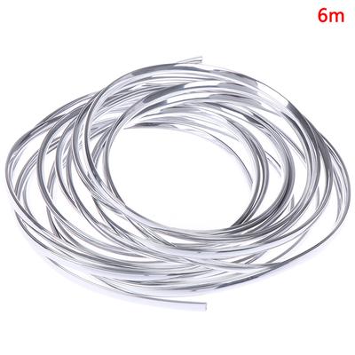 1 Roll 6M Car Door Moulding Strip Chrome Car Body Door Edge Moulding Trim Strip