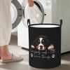 Bernese Mountain Dog Folding Laundry Baskets Dirty Clothes Sundries Storage Basket Large Waterproof Bag