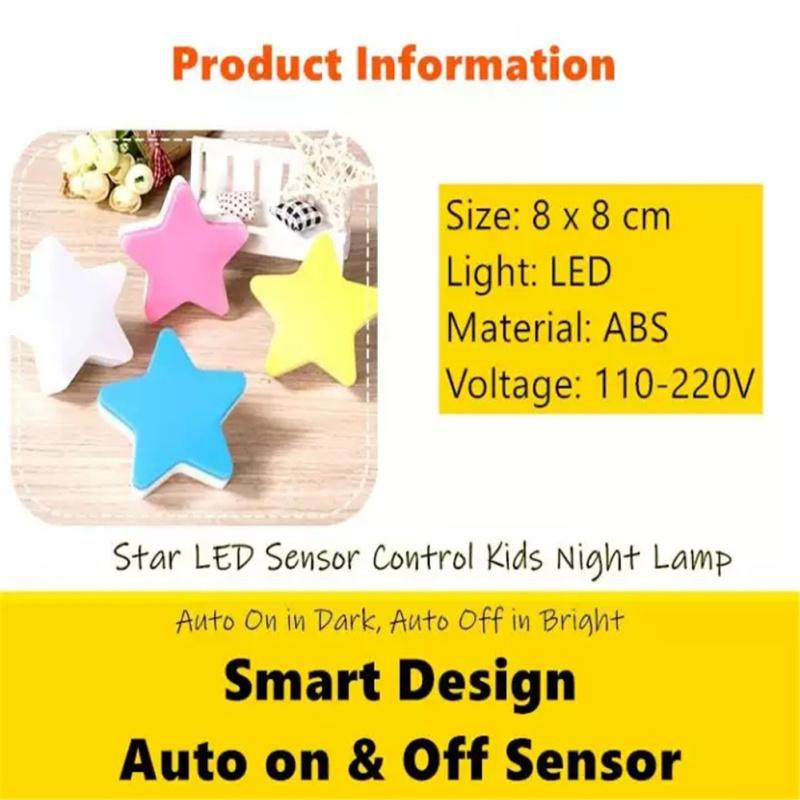 Induction Mini Star Shape Led Sensor Control Night Light For Kids Bedroom Bedside Baby Sleep Light