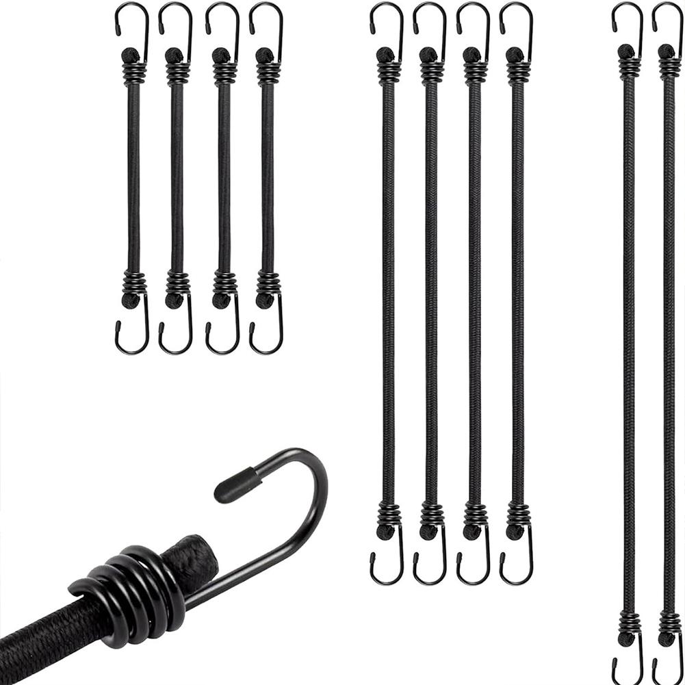 10Pcs Bungee Cords with Hooks Includes 30cm 60cm 100cm Outdoor Elastic Bungee Straps Bungee Rope for Bikes Camping Outdoors