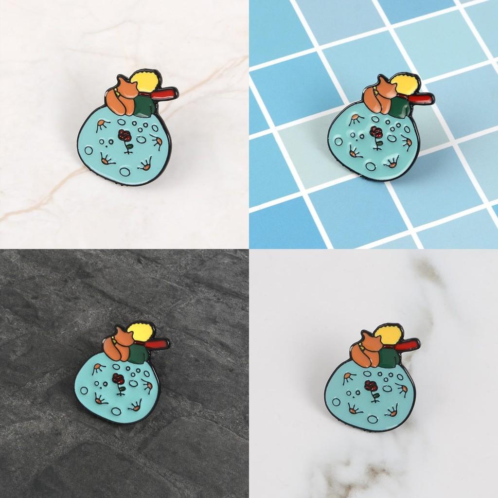 Blue Enamel Unique Cartoon Character Brooch Pin Stylish Alloy Badge For Wear Unisex