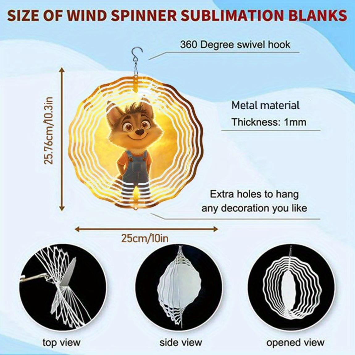 

Forest Gray Wolf Pattern Spinner Wind Chime for Outdoor Garden Yard Patio Decor Hanging Art Ornament Home Decoration