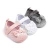 2025 Girls' Velvet Bow Princess Walker Shoes - Soft Sole, Korean Style 