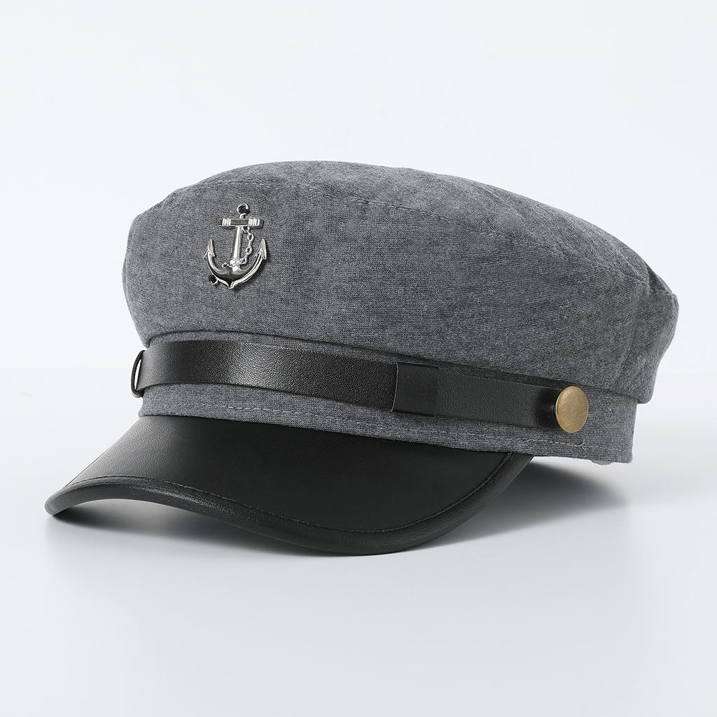 Navy Hat British Temperament Beret Women'S Winter Versatile Anchor Logo Decorative Fashion Hat Winter