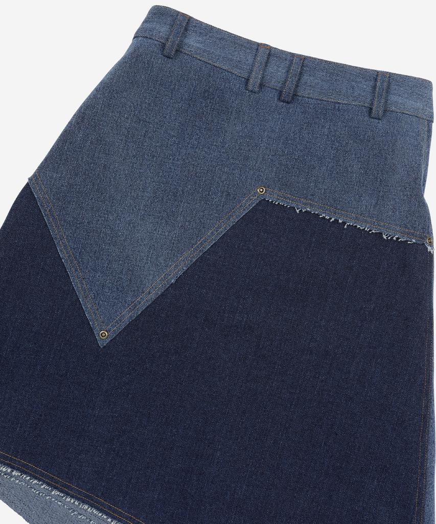 Problem Always Mixed Denim Star Wrap Skirt