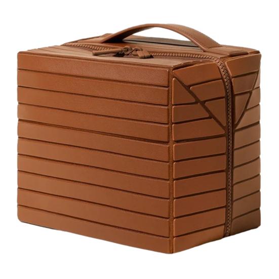 

Складная дорожная косметичка, водонепроницаемая большая сумка для туалетных принадлежностей, подвесной органайзер для косметики с отделениями, защищенными от проливания, для хрупкой косметики, для использования в отпуске коричневый