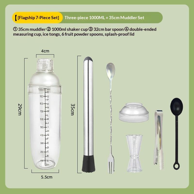 3/5/7Pcs Cocktail Shaker Set Cocktail Shaker And Measuring Jigger Set Drink Mixed Hand Shaker Tools For Bartending And Home Bar