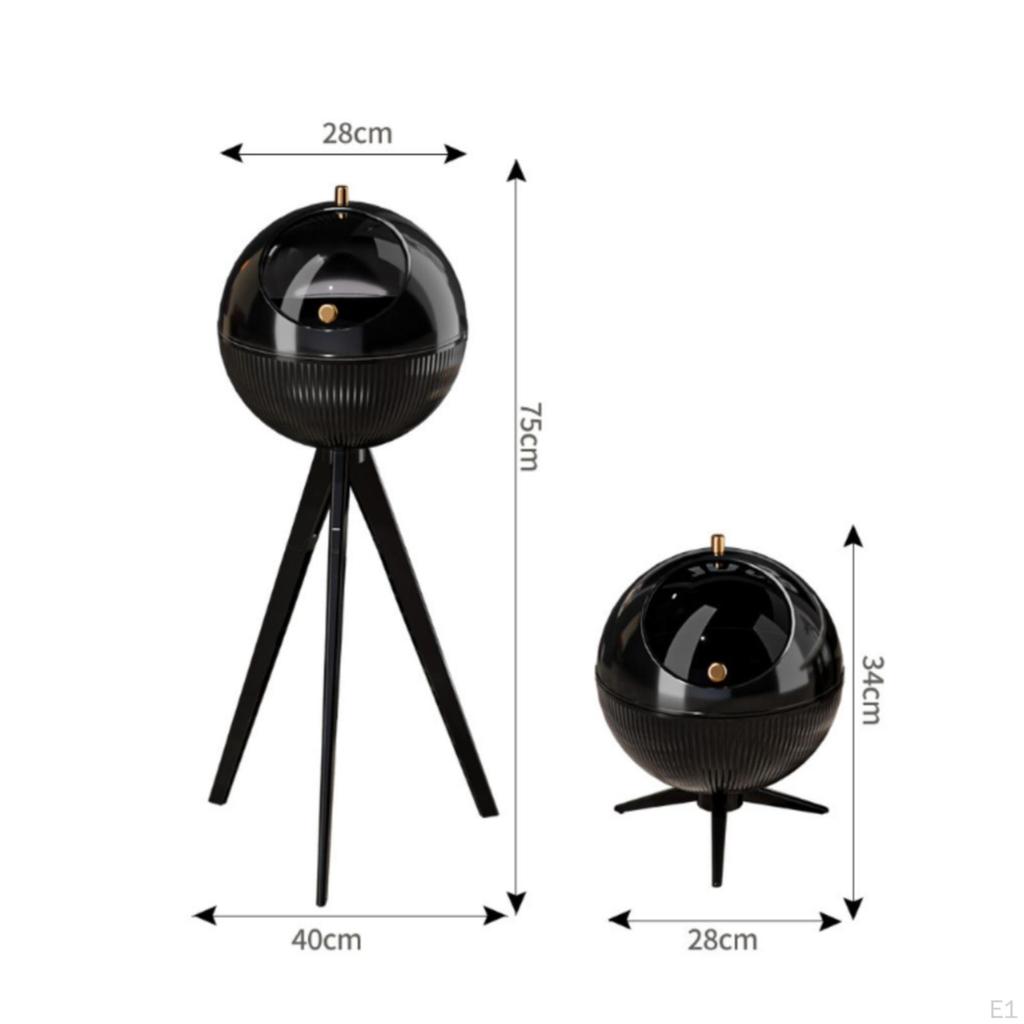Pattumiera Sferica Moderna con Gambe a Treppiede Pattumiera Decorativa con Coperchio per Soggiorno