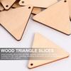 60pcs Wood Triangle Slices Blank Cutouts With Hole Smooth Eco-Friendly For Diy Craft Painting Wedding Christmas Decorations