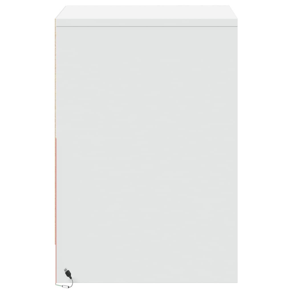 Vidaxl Szafki Nocne Z Led, 2 Szt., Białe, Materiał Drewnopochodny
