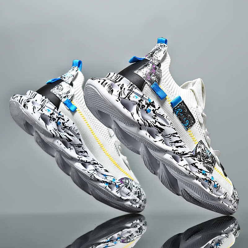 Fashion Without Laces Big Size Boots Size 43 Woven Men's Sneakers 47-48 Size Jogging Shoes Men's Sports Botasky Cosplay Jogging