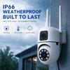 Fotocamera a Doppia Lente HD 8MP WiFi Telecamera di Sicurezza Esterna Impermeabile Interfono Bidirezionale PTZ Tracciamento Mobile Visione Notturna