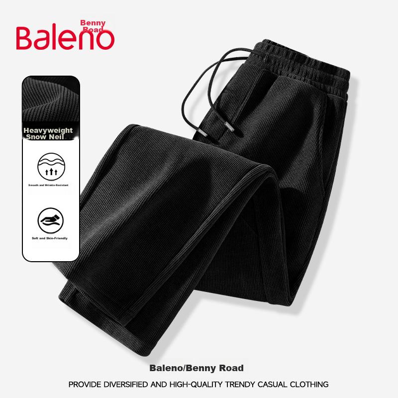 Baleno Casual Pants for Men, Autumn Heavyweight Sports American-Style Loose Simple Textured Draping Straight-Leg Wide-Leg Trousers for Students