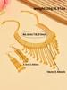 Arabische Braut luxuriöses Vintage-Halsketten- und Ohrring-Set mit langen Quasten zweiteiliges Set Hochzeits-Braut-Schmuck-Accessoire-Set