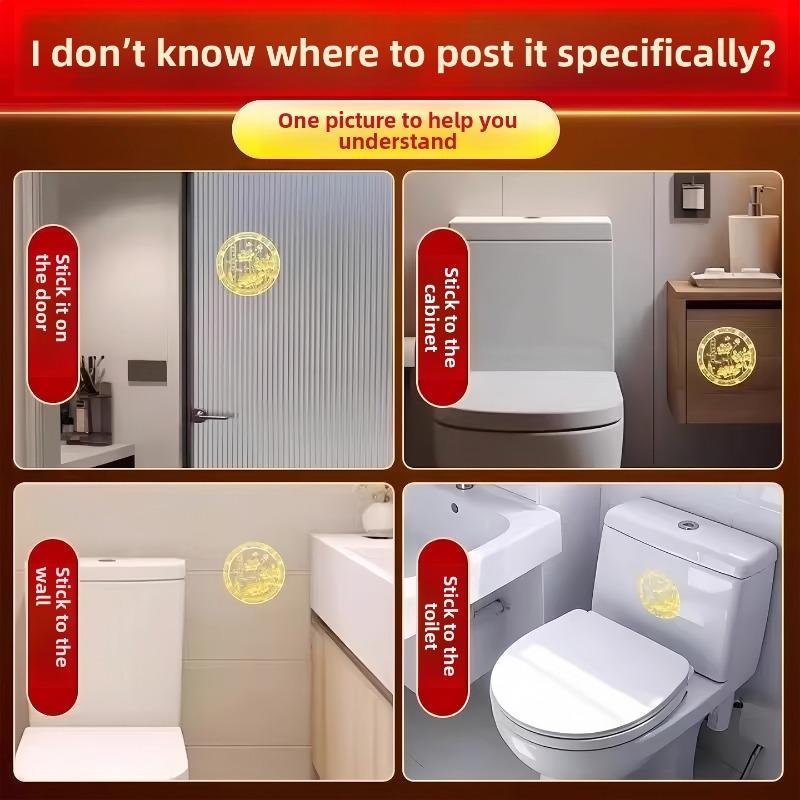 Lotus Flowers and Carp Fish Stickers for The Bathroom To Remove Dirt and Impurities. Lotus Flower and Heavenly Official Blessing Metal Stickers.