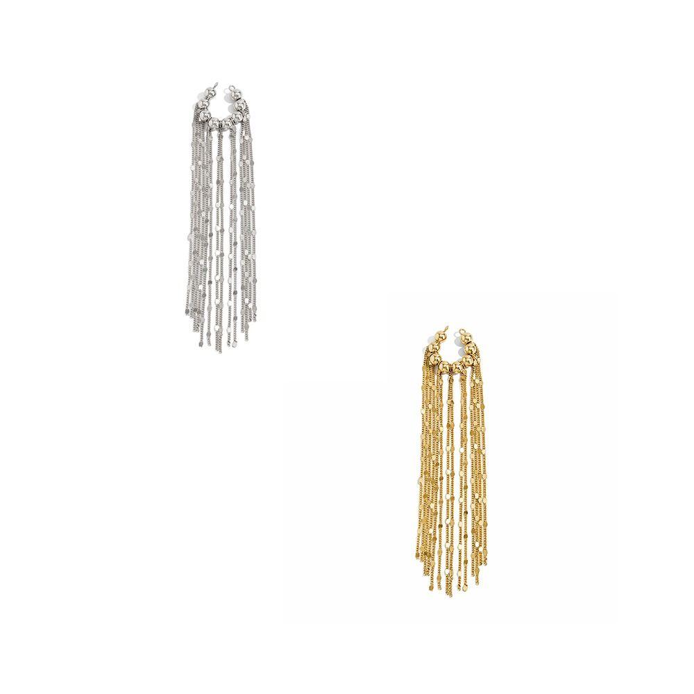 Beads C-shaped Ear Clip Long Chain Ear Buckle Fashion Tassel Ear Clip  Gift