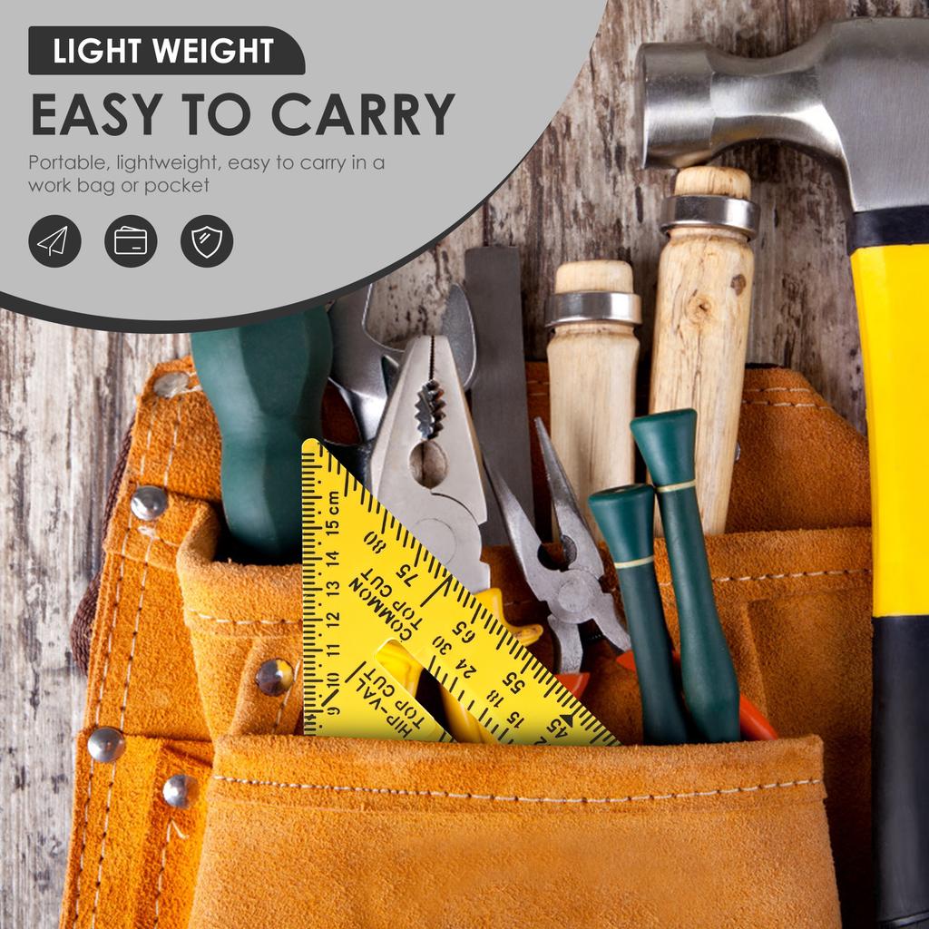 Woodworking Triangle Ruler Plastic Precision Right Angle Measuring Framing Ruler Carpenter Tools Clear Scale Square Protractor