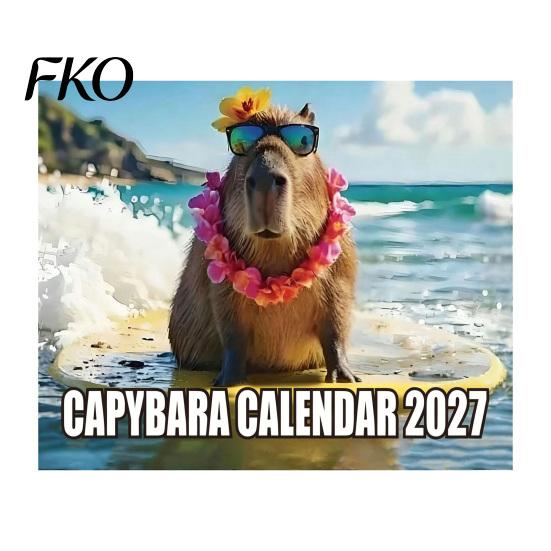 Traditional Style Calendar 2027 Wall Calendar, Decorative Monthly Planner with Metal Twin-Wire Binding for Professional Office Supplies Easy
