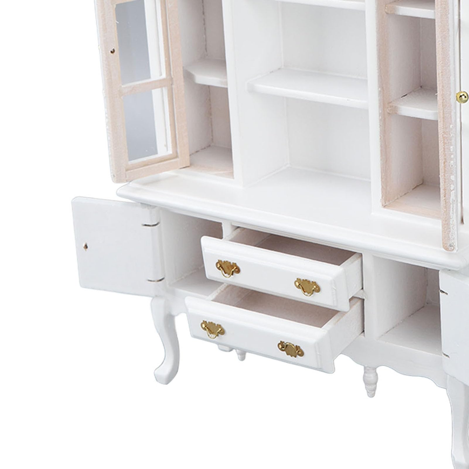 

Кукольный шкаф, Миниатюрный шкаф ручной работы масштаба 1:12 для комнаты (белый)