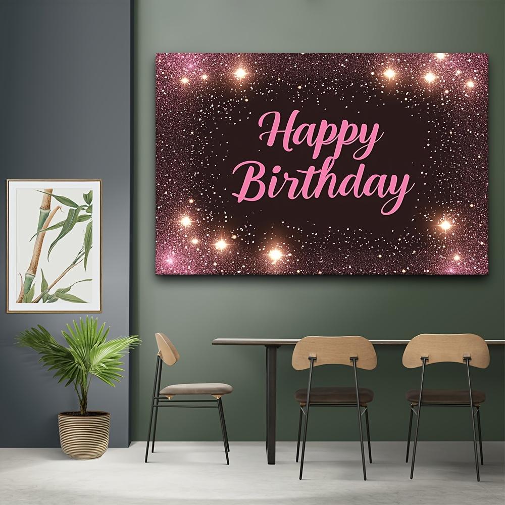 2D Banner 1 Piece Flash Pink Happy Birthday Suitable for Birthdays Festivals Parties Multiple Sizes Can Be Selected