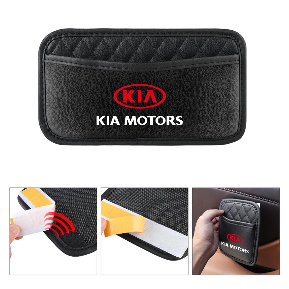 2026 Hot Car Sticker Car Storage Pocket Seat Back Bag Auto With Adhesive For Kia Sportage Rio 3 Soul Picanto EV6 Cerato Niro Tel
