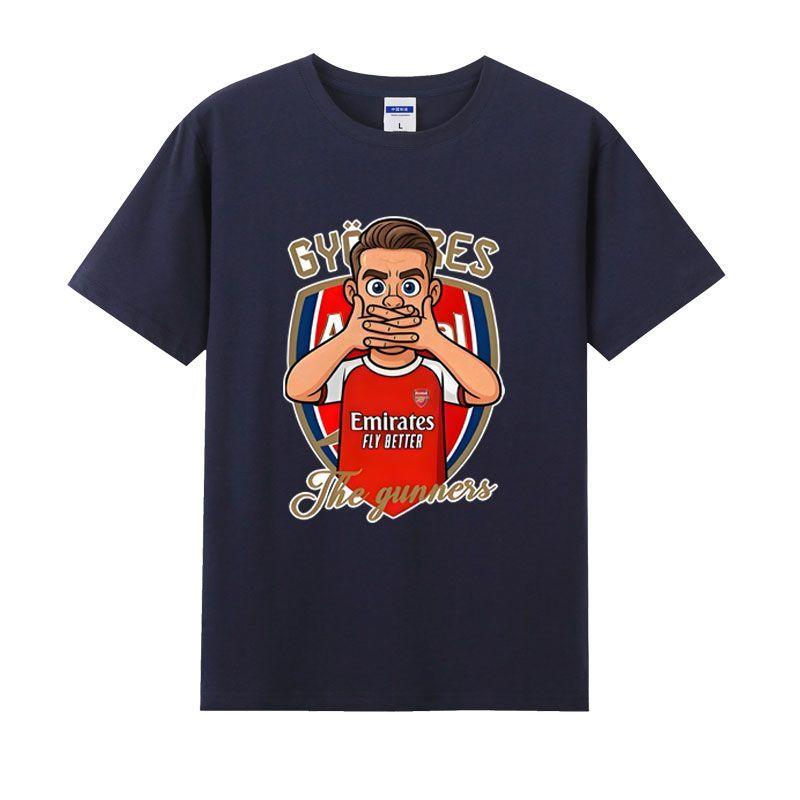 

Summer Men s Letter Cartoon Portrait Printed Round Neck T-shirt Neutral 100% Cotton Short Sleeve Football Fan Top Large Size 4XL