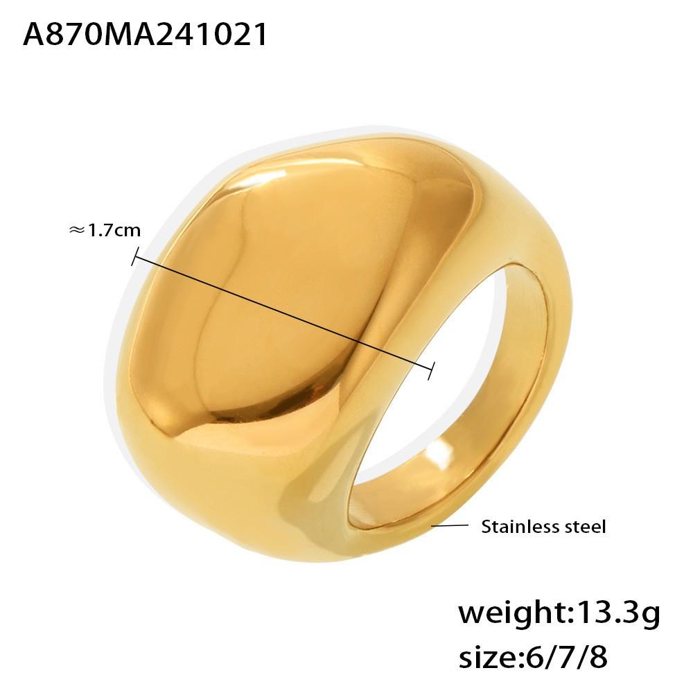 

Модное овальное большое кольцо для женщин 316 нержавеющая сталь с золотым покрытием матовое роскошное кольцо на палец женское простое циркон водонепроницаемое 7