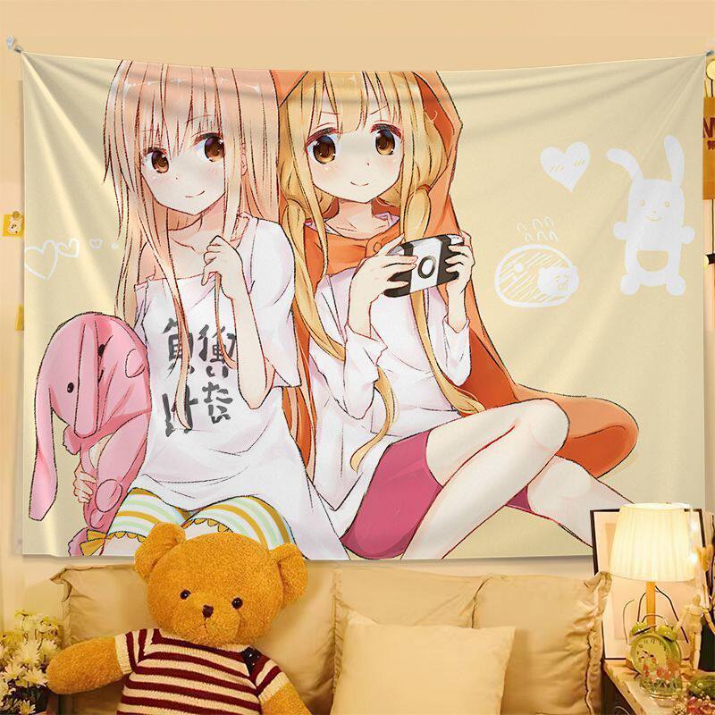 Cute Anime Print Tapestry Wall Hanging Anime Poster Bedroom Backdrop Wall Art Dorm Home Decor