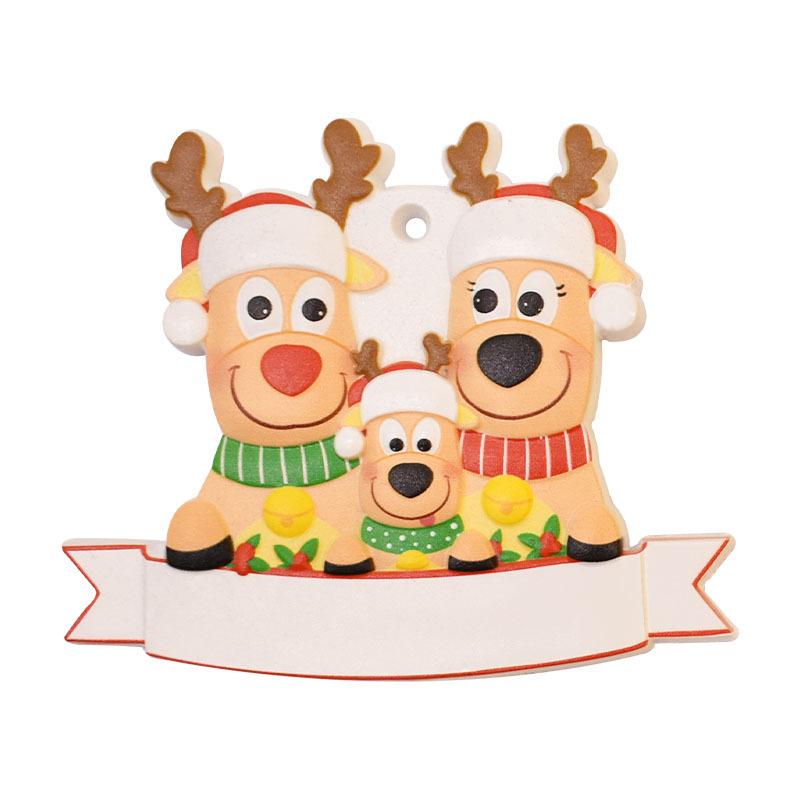 New Christmas Family Resin Pendant DIY Handwritten Name Notes Date Blessing Santa Claus Snowman Elk Pendant Ornaments Party Gift