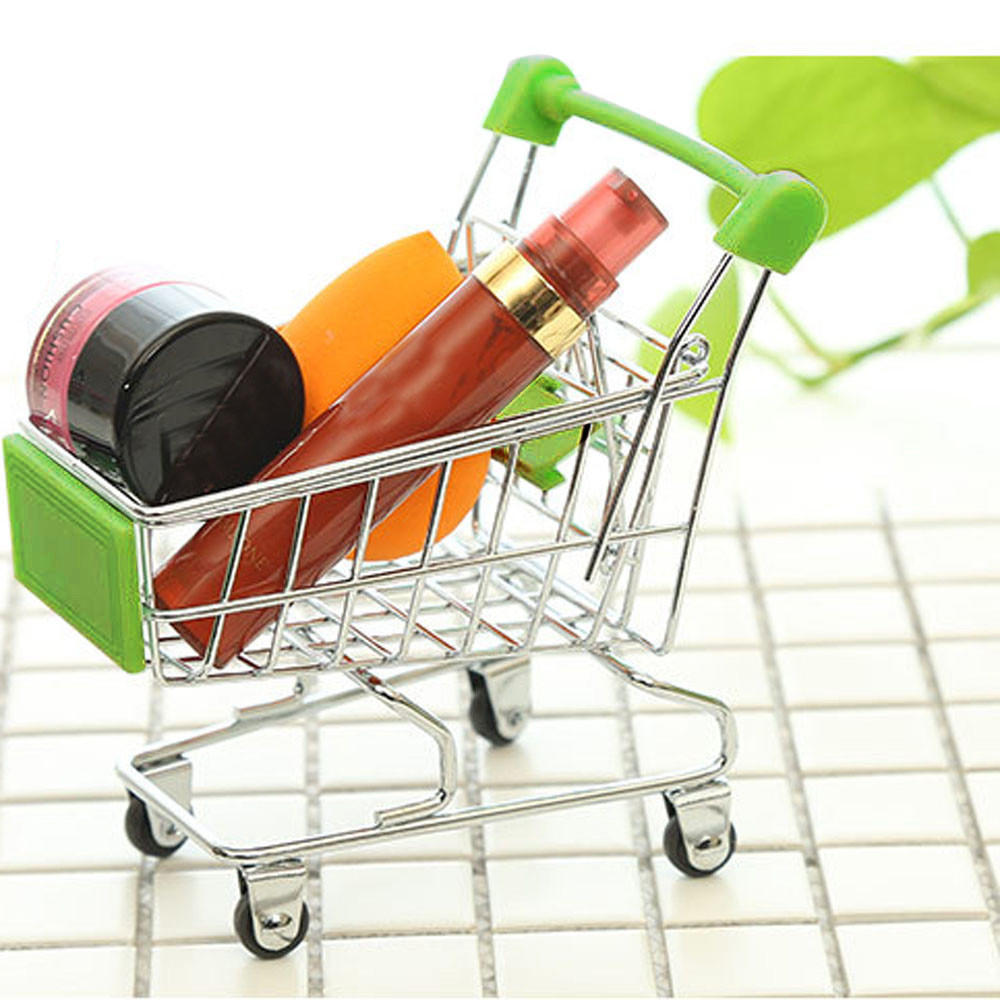 Shopping Cart Kids Toy Creative Desktop Shelves Puff Storage Rack