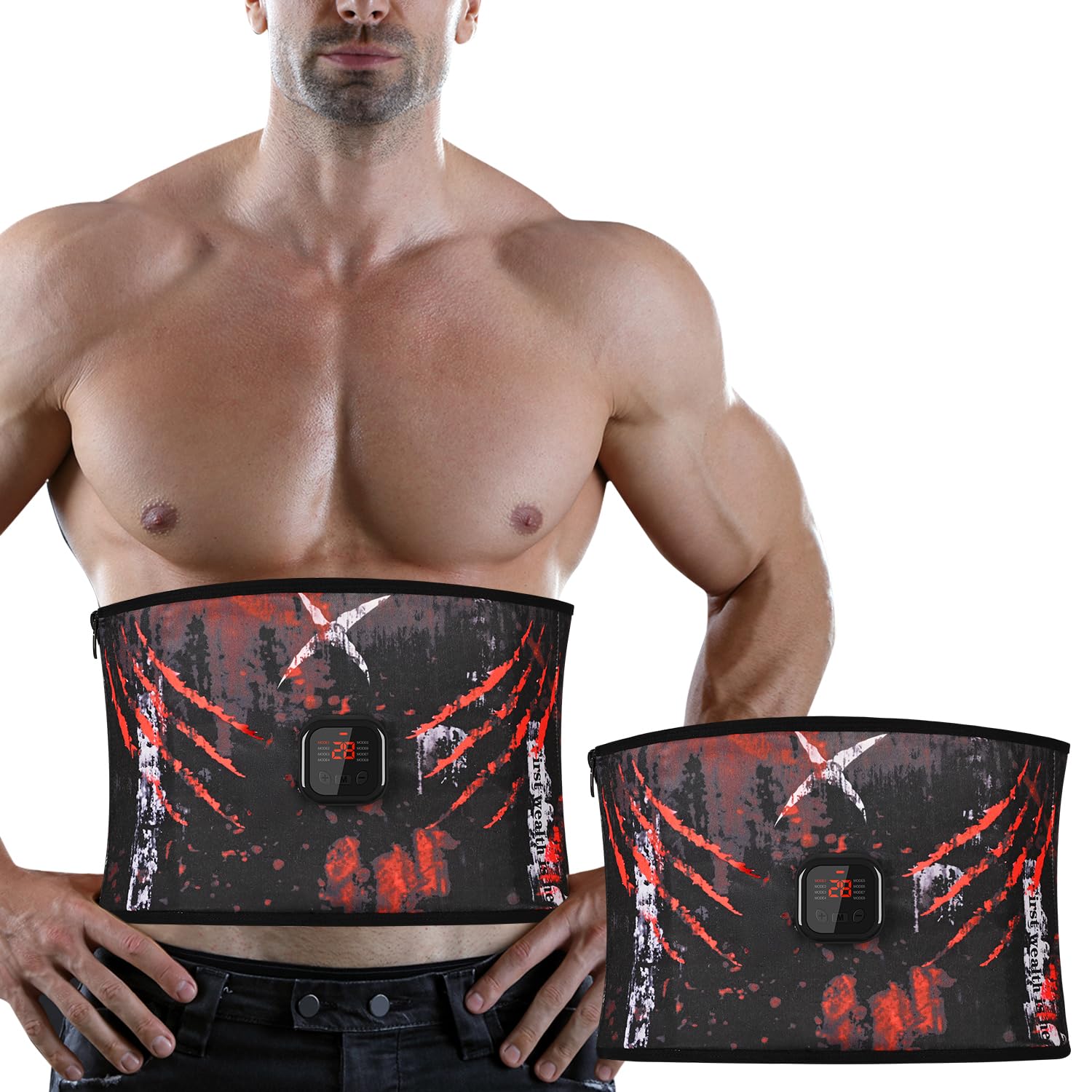 

2025 Washable EMS Abdominal Muscle Training No Gel Sheets 8 30 Intensity Soft and Lightweight USB LCD Abdominal Adjustable Japanese Instructions