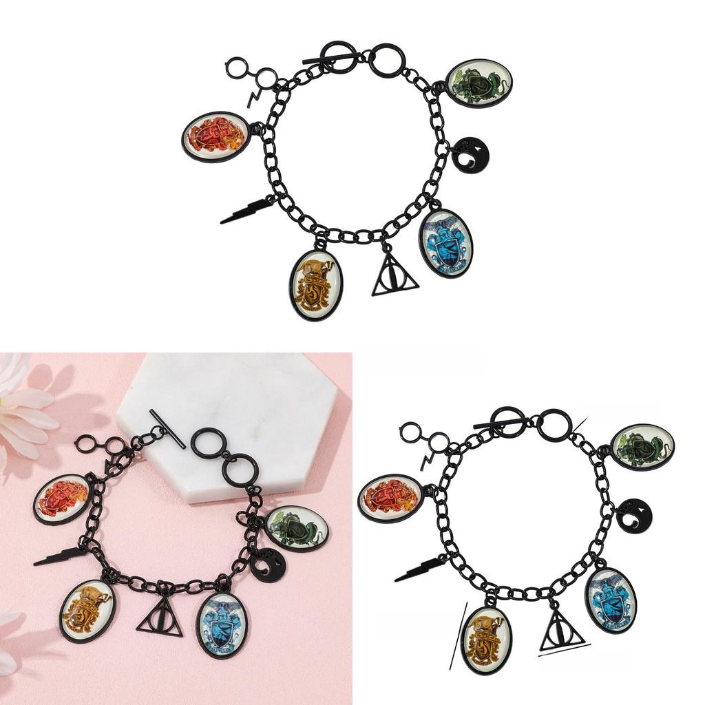 Harry Potter Night Light Bracelet With Alloy Magic School Pendant For Gift Giving
