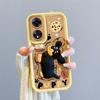 KEYSION Shockproof Case for OPPO A18 A38 A58 A78 A98 5G with Lanyard Silicone Cute 3D Cartoon Doll Phone Cover for OPPO A17 A17K