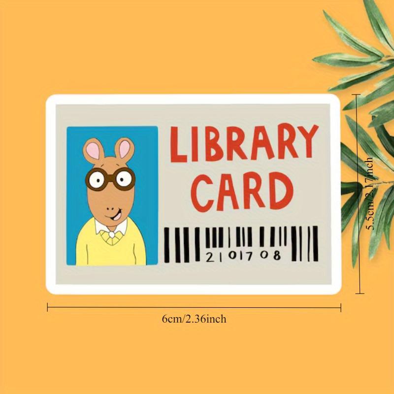 Arthur Library Card Sticker, Library Card Sticker Durable for Laptop, Car, Luggage,More - Perfect for Teens, Adults, Creative Decor & Gifting