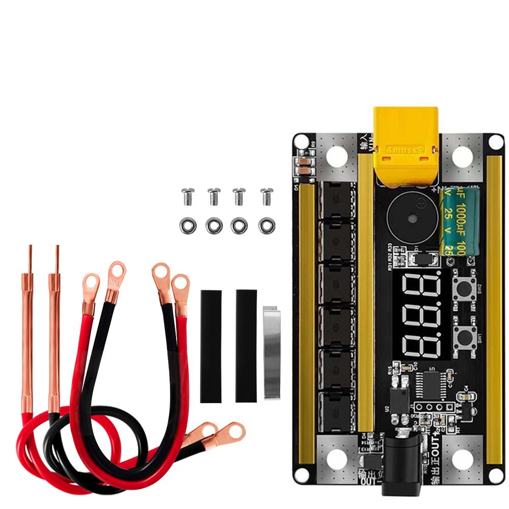 Docreate K12 Saldatrice a Punti Portatile 12V con Display Digitale Regolabile a 99 Livelli Max 2400A 8–14.8V per Saldatura Batteria 18650