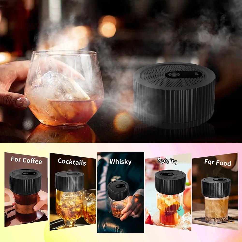 Electric Whiskey Smoker Kit with 6 Flavors Wood Chips Rechargeable Electric Cocktail Smoker Kit for Men Dad Husband Ideal Gifts