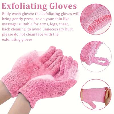 Gants Exfoliants Lot de 10 - Double Face, Nettoyage Profond des Peaux Mortes, Convient pour Beauté Spa Massage Bain de Peau, Accessoires de Bain Gommage Corps