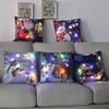LED Light Christmas Cushion Cover Short Plush Elk Throw Pillow Case for Sofa Luminous Santa Clause Printed Pillowcase Home Decor