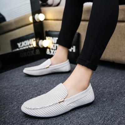 Male Casual Shoe Slip-on Light Stripe Common High Quality Men's Leather Shoes Fashion Elegant Adults Shipping Free In Promotion