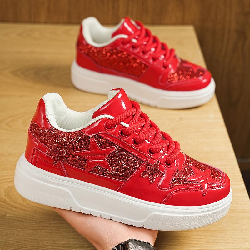 

Breathable Low Top Board Shoes Couple Workwear Shoes Sequined Casual Shoes 45
