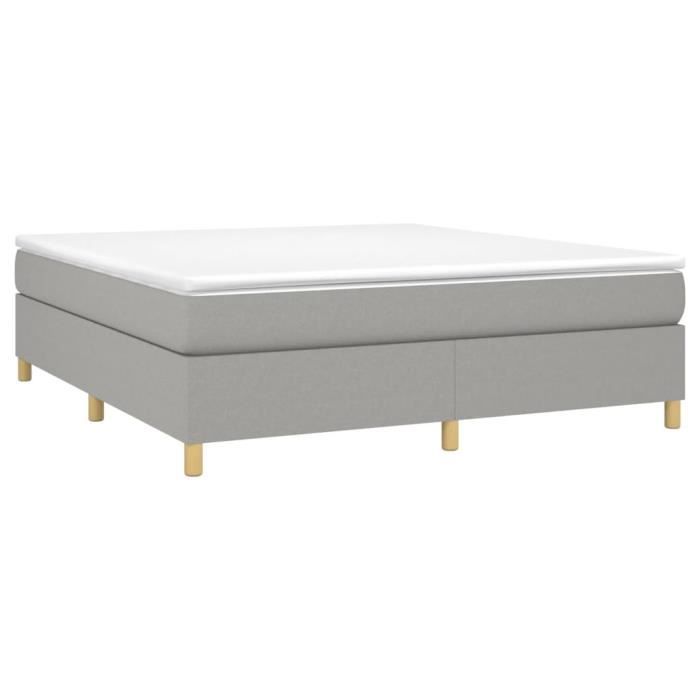 VidaXL Lit à sommier tapissier avec matelas Gris clair 160x200cm Tissu - Modèle 3144530
