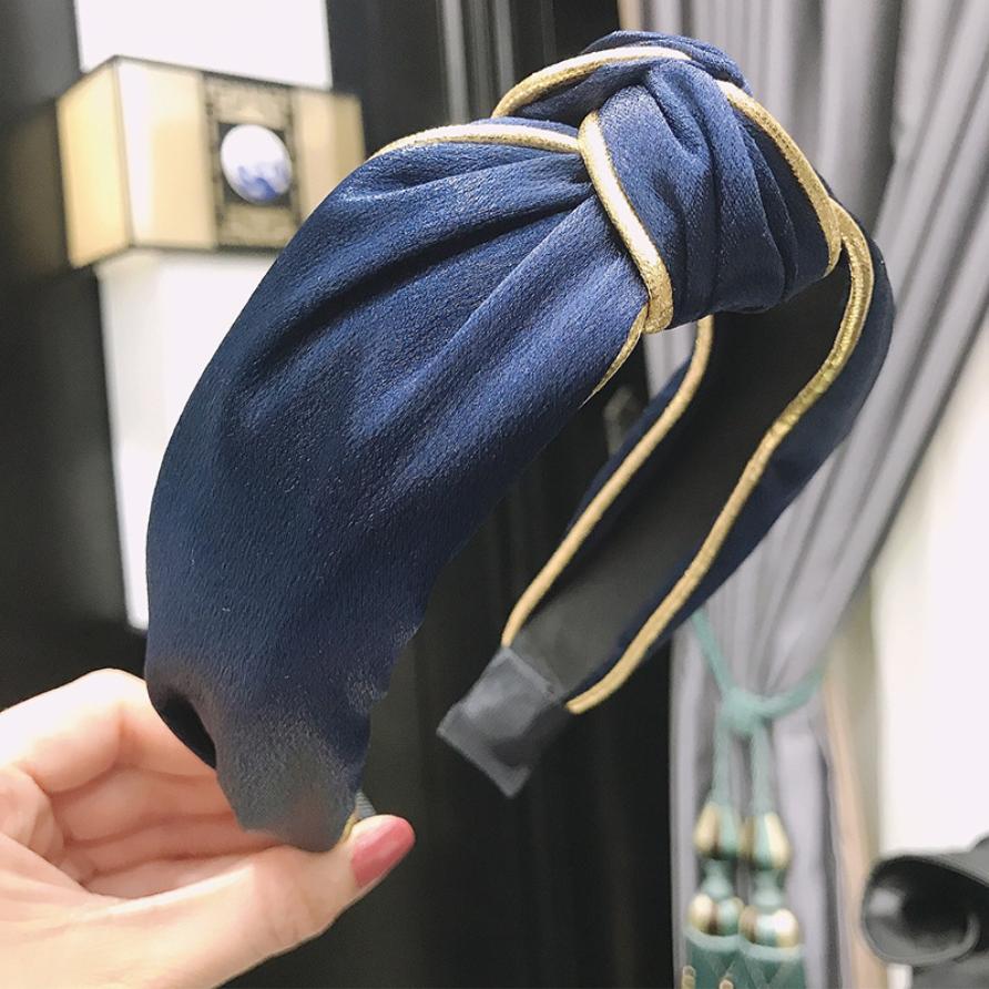 New Satin Fabric Headbands For Women Girls Wide Cross Knot Turban Hairbands Trimmed Hair Hoop Fashion Hair Accessories